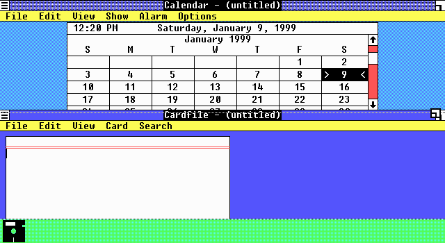 Windows 1.01 Calendar (1985)